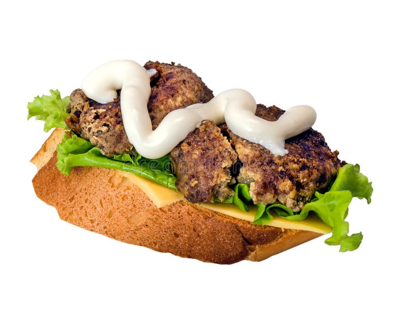 Sandwich with Two Meat Patties Stock Photo Image of concept, sandwich