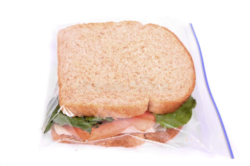 Sandwich in Zipped Plastic Lunch Bag Stock Photo Image of plastic, slices 21530032