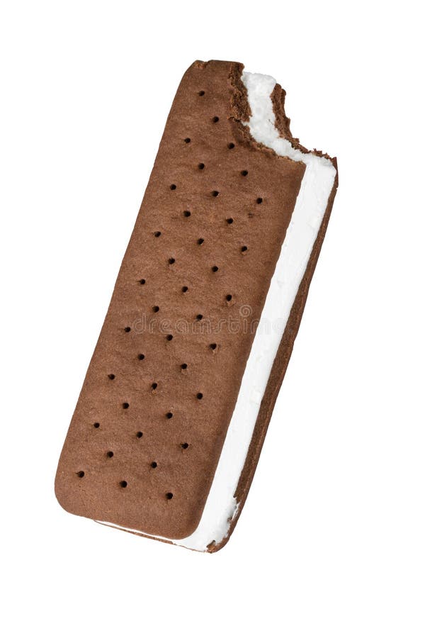 Sandwich glacé, partiellement mangé. images stock