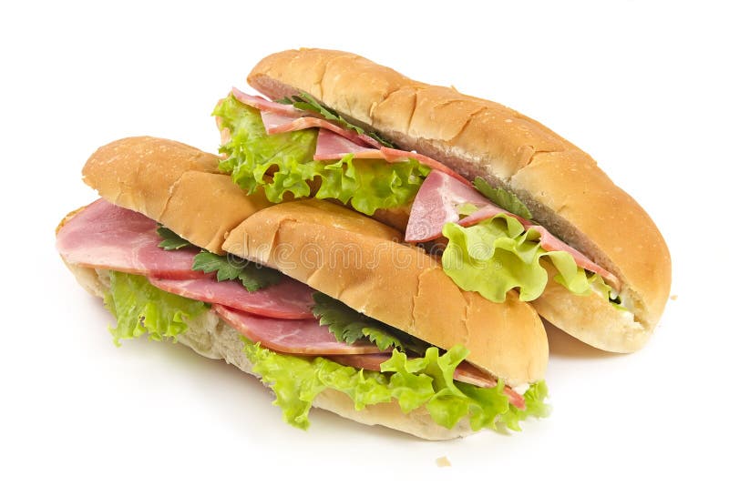 Sandwiche mit Schinken und Gemüse lizenzfreie stockfotos Sandwiche mit Schinken und Gemüse lizenzfreie stockfotos