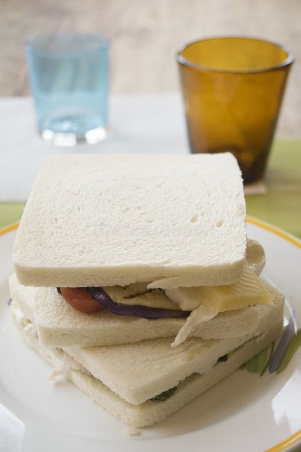 Sandwiches with Filling of Ham and Cheese Stock Photo Image of roll, antipasto 116607938