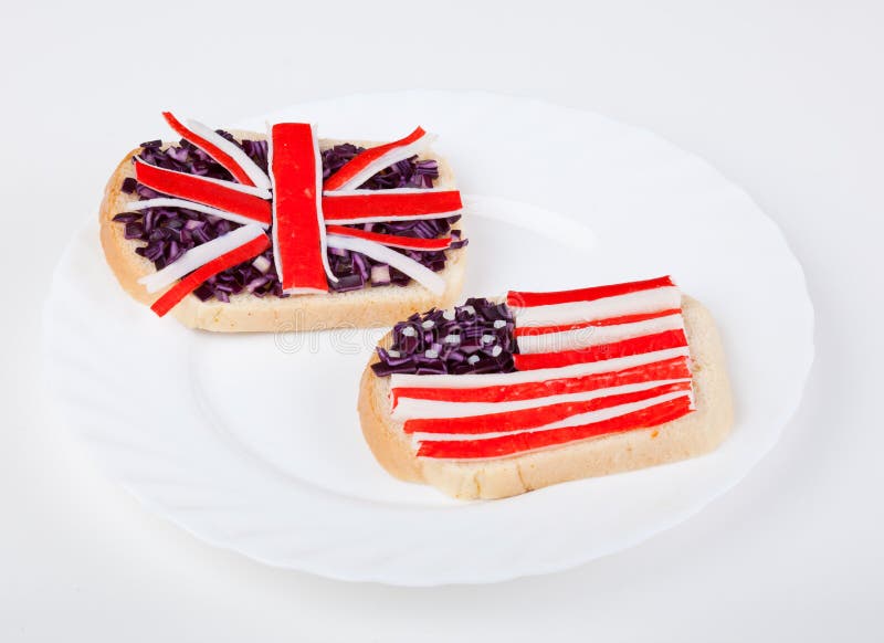 Sandwiches with flags of two countries