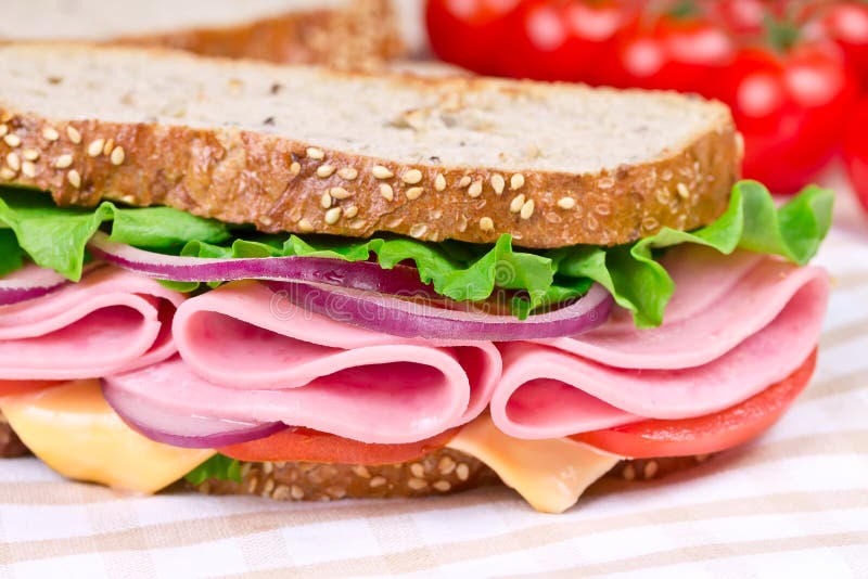 with Ham, Cheese and Tomato Stock Photo - Image of cold, lettuce: 28481814