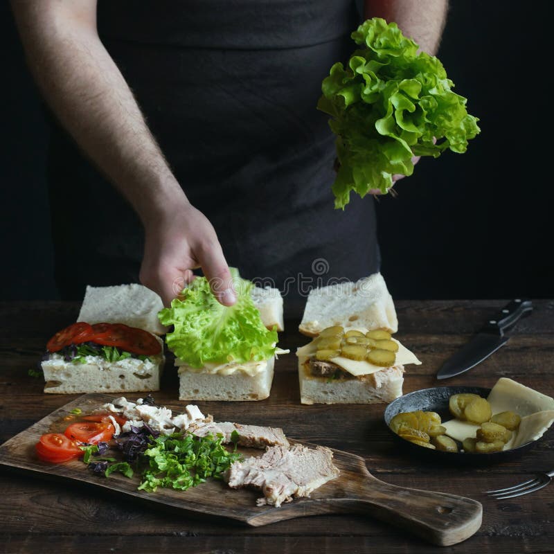 Ingredients for sandwich stock image. Image of appetizer 94166189