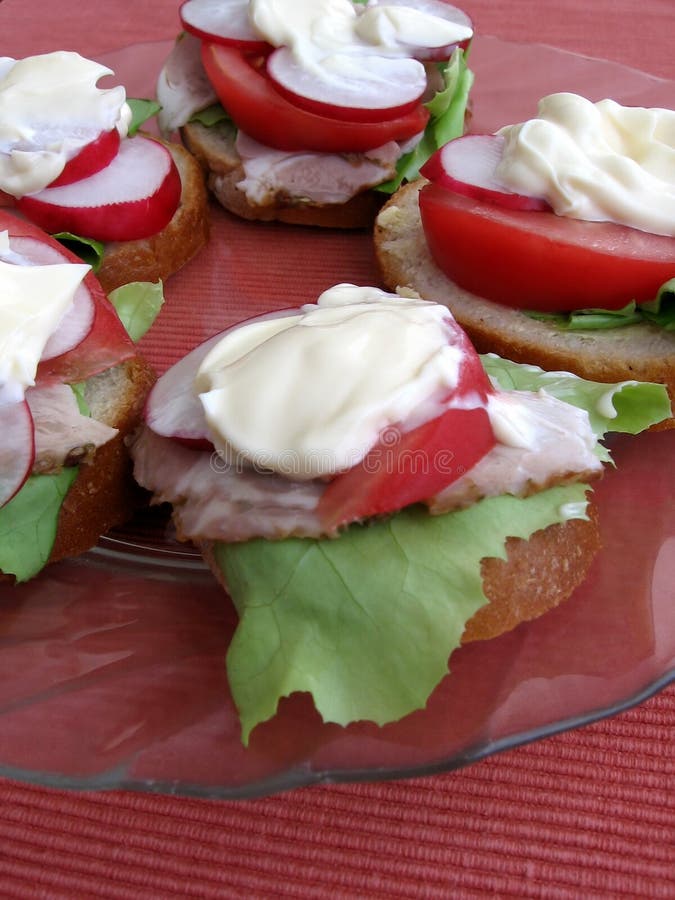 Sandwiches with mayonnaise