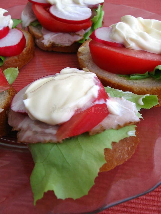 Sandwiches with mayonnaise