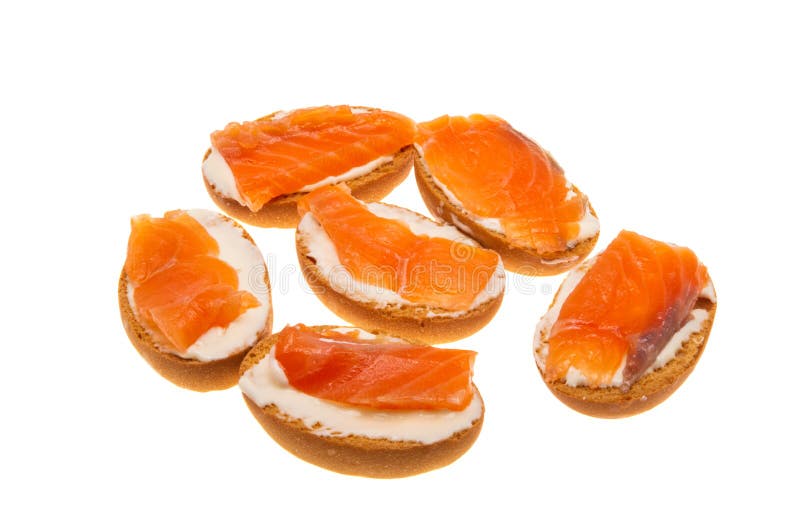 Sandwiches with Salmon Fillet Isolated Stock Image Image of fillet