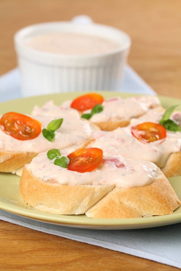 Sandwiches with Tomato Spread Stock Image Image of green, sandwich