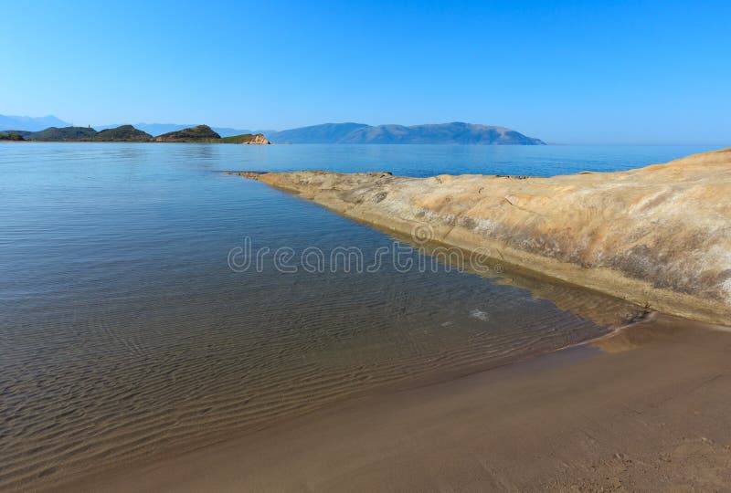 Sandy beach Albania. stock photo. Image of coast, water - 83826070