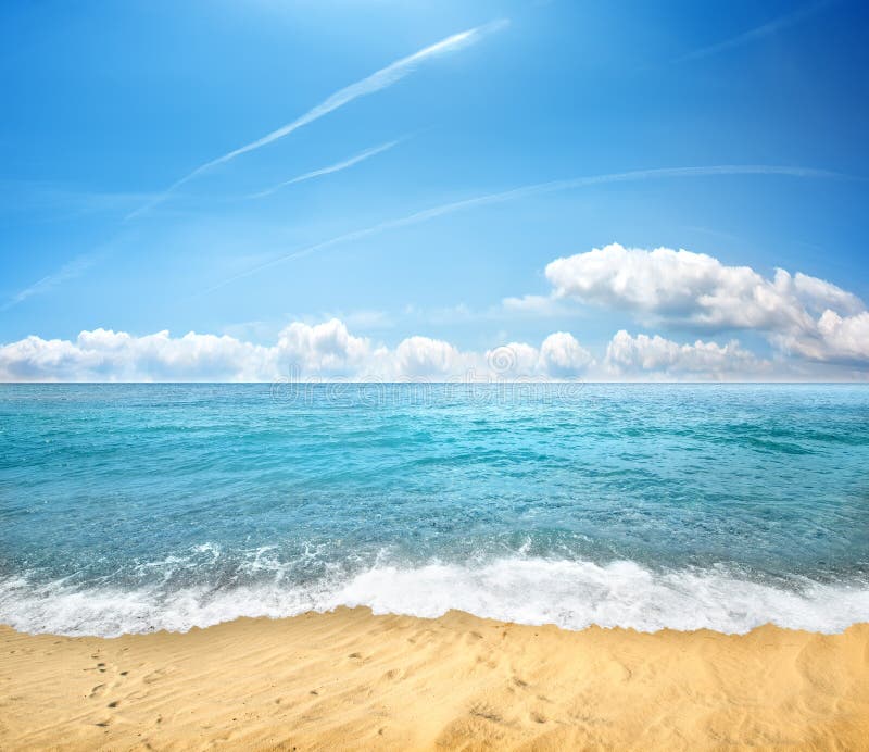 Tropical beach and sea stock image. Image of nature, sunshine - 36447235