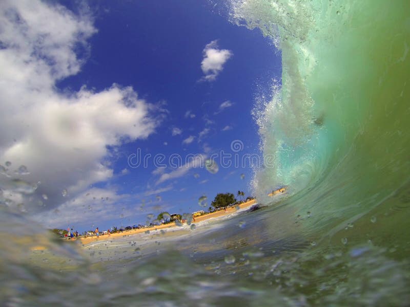 Sandy Beach Waves Hawaii royalty free stock image