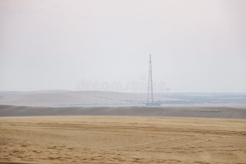 Sandy desert in Qatar, in the southern part of the country royalty free stock images