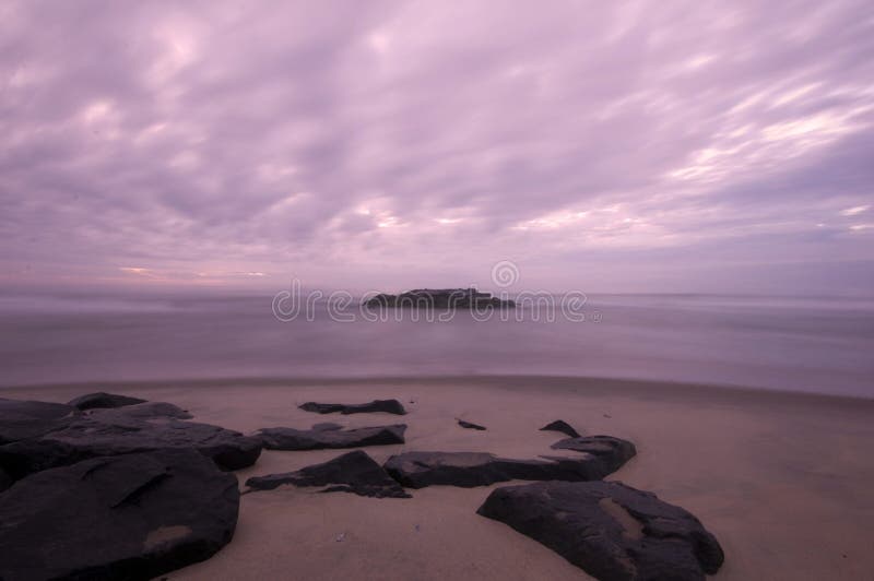 Sandy shore at dawn