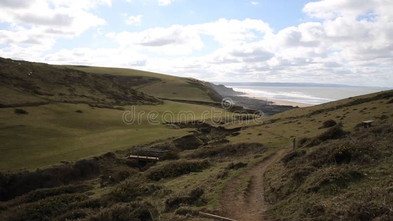 Sandymouth coast North Cornwall England UK on the south west coast path towards Bude