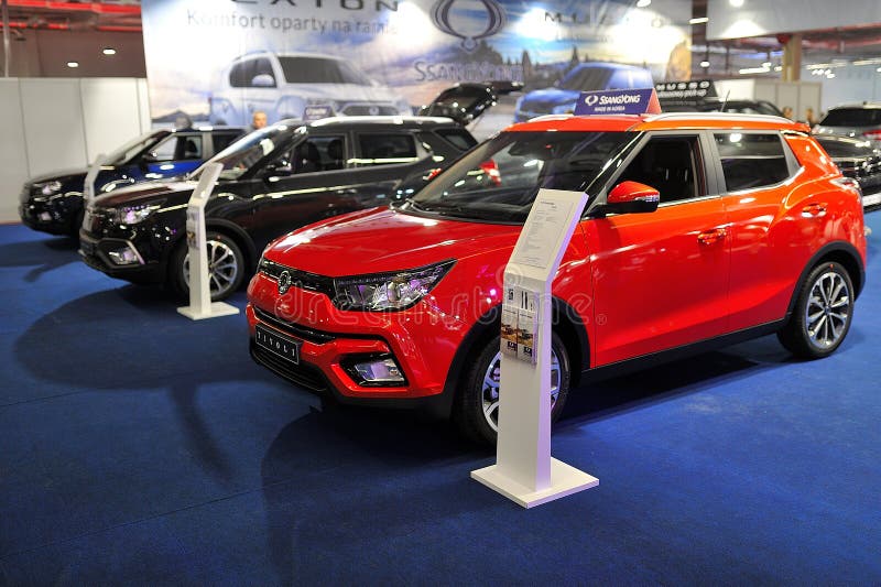 Sangyong Warszawa-motorshow 2018 arkivfoto