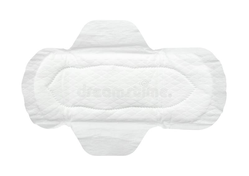 Used Sanitary Pad Sanitary Napkin On Blue Background Menstruation