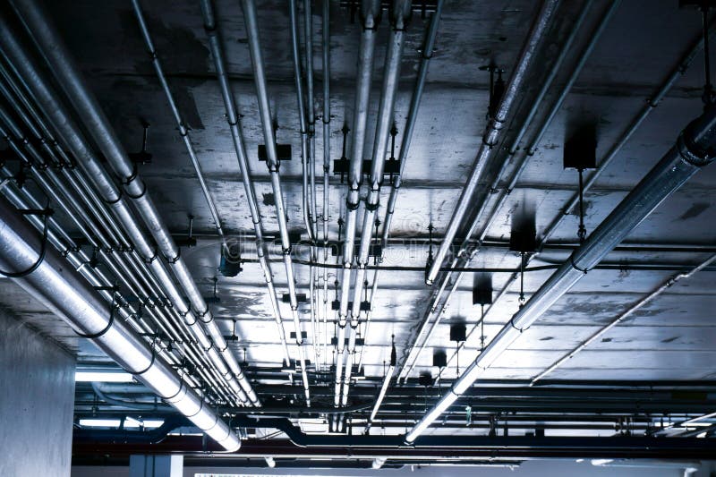 Sanitary System Pipes and Electrical Cables Installed Under Flat Slab