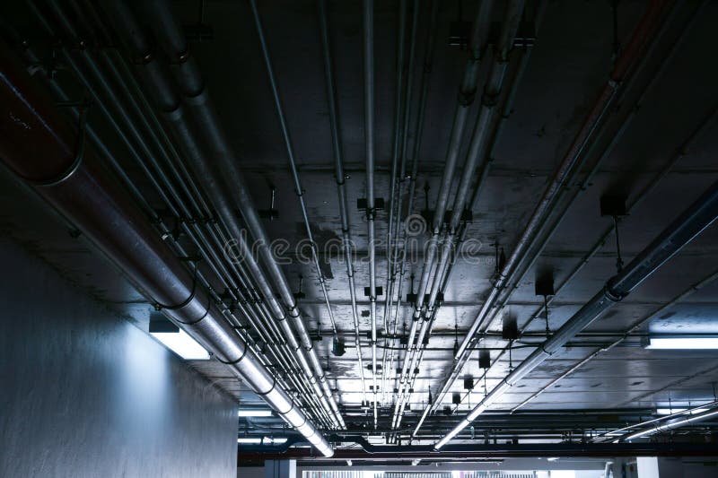 Sanitary System Pipes and Electrical Cables Installed Under Flat Slab