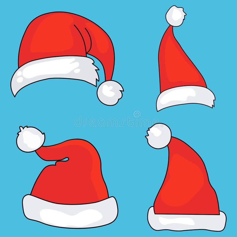 Sankt-Hutkarikaturweihnachtskostümkappen mit Vektorbild vektor abbildung Sankt-Hutkarikaturweihnachtskostümkappen mit Vektorbild vektor abbildung