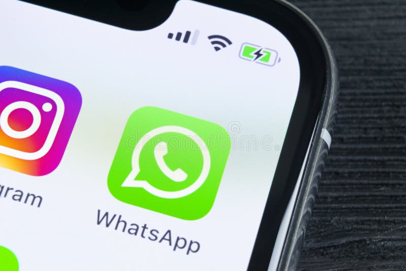 Whatsapp Messenger Application Icon On Apple Iphone X Smartphone Screen