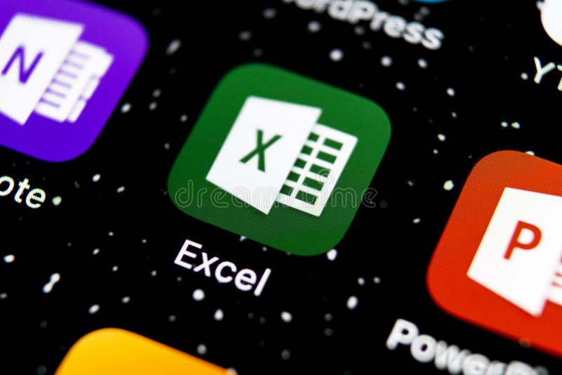 Microsoft Excel Application Icon on Apple IPhone X Screen Close-up. Microsoft  Office Excel App Icon Editorial Photography - Image of phone, russia:  166152307