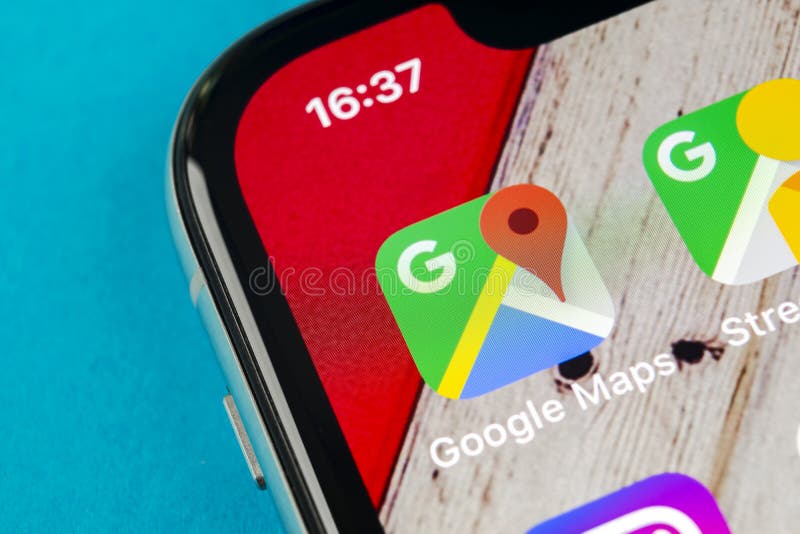 Google Maps Application Icon On Apple Iphone X Screen Close Up Google Maps Icon Google Maps Application Social Media Network Editorial Photography Image Of Maps Media 126844962
