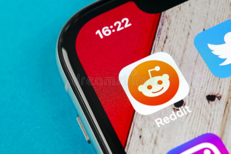 Reddit Application Icon On Apple Iphone X Smartphone Screen Close
