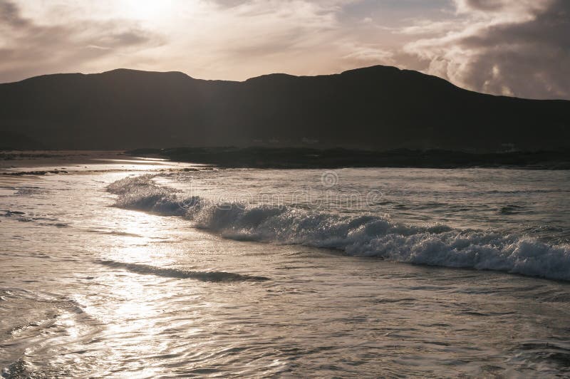 Sanna Bay. A sepia toned image of the Atlantic ocean empying onto the Sanna Bay shore, Ardnamurchan, Lochaber, Scotland royalty free stock photography Sanna Bay. A sepia toned image of the Atlantic ocean empying onto the Sanna Bay shore, Ardnamurchan, Lochaber, Scotland royalty free stock photography