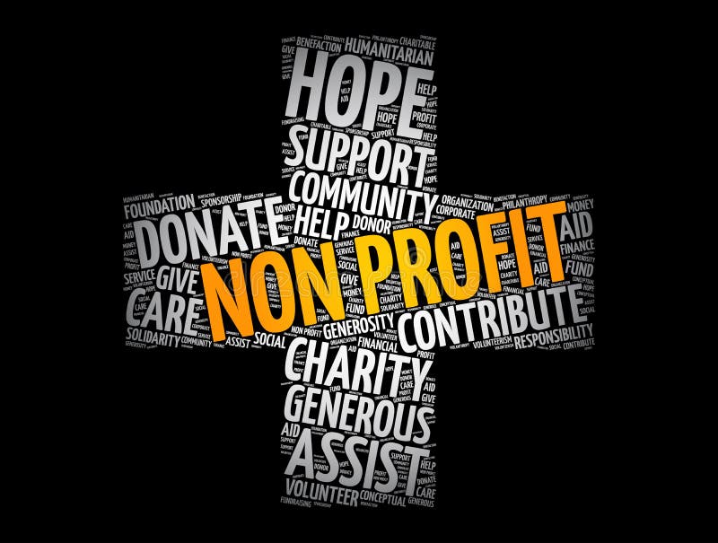 Sans but Lucratif Crossword Cloud Concept Social Illustration Stock