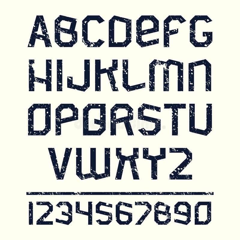 Sans Serif Font in Retro Stile Stock Vector - Illustration of sans ...