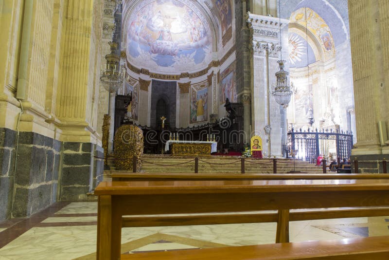 Interior view from Sant Agata cathedral from Canatania, Italy,. Interior view from Sant Agata cathedral from Canatania, Italy,