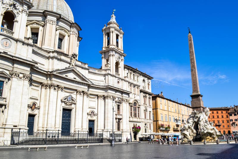 Sant ` Agnese in Agone-kerk van Piazza Navona, Rome, Italië, verstand royalty-vrije stock foto's Sant ` Agnese in Agone-kerk van Piazza Navona, Rome, Italië, verstand royalty-vrije stock foto's
