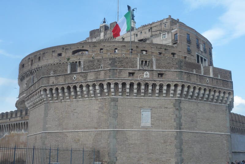 Castel Sant`Angelo overlooking the right bank of the Tiber river which bathes the city of Rome. It is also called Mausoleo di Adriano and is located a short distance from the Vatican. The castle has been radically modified several times in the medieval and Renaissance periods. Castel Sant`Angelo overlooking the right bank of the Tiber river which bathes the city of Rome. It is also called Mausoleo di Adriano and is located a short distance from the Vatican. The castle has been radically modified several times in the medieval and Renaissance periods