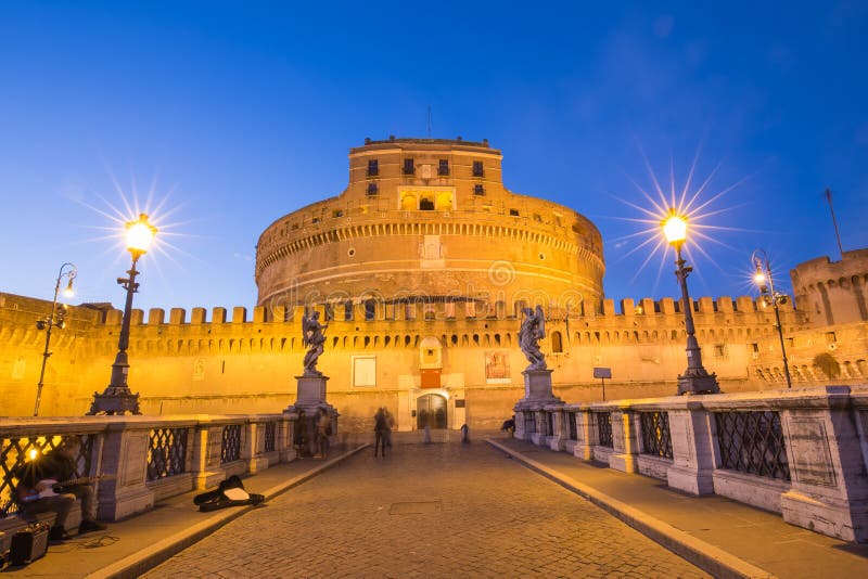 Sant Angelo castle over Tiber river in Rome, Italy stock photos Sant Angelo castle over Tiber river in Rome, Italy stock photos