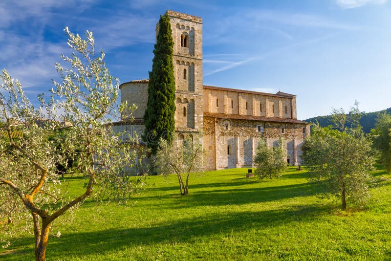 Sant Antimo Abbey near Montalcino, Tuscany, Italy