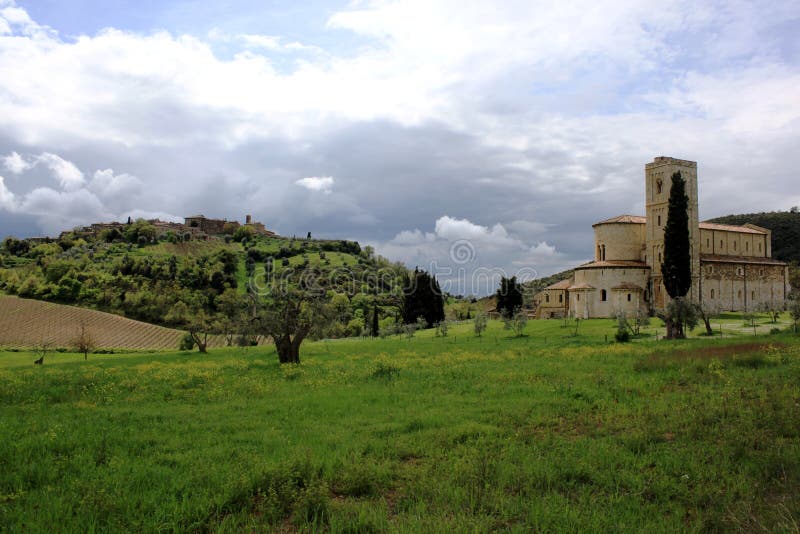 Sant  Antimo abbey, Tuscany landscape