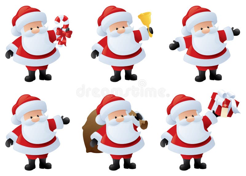 Santas Performing Stock Illustrations 2 Santas Performing Stock