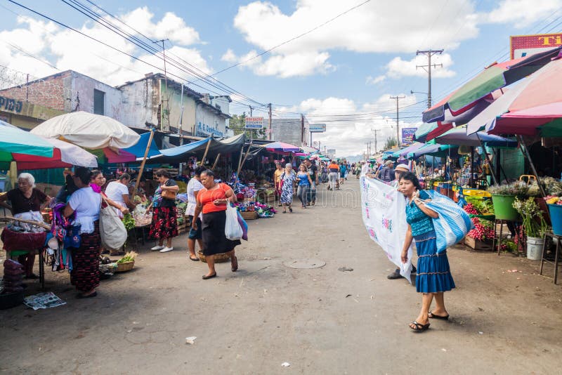 SANTA ANA, EL SALVADOR - APRIL 6, 2016: View of a market in Santa Ana cit