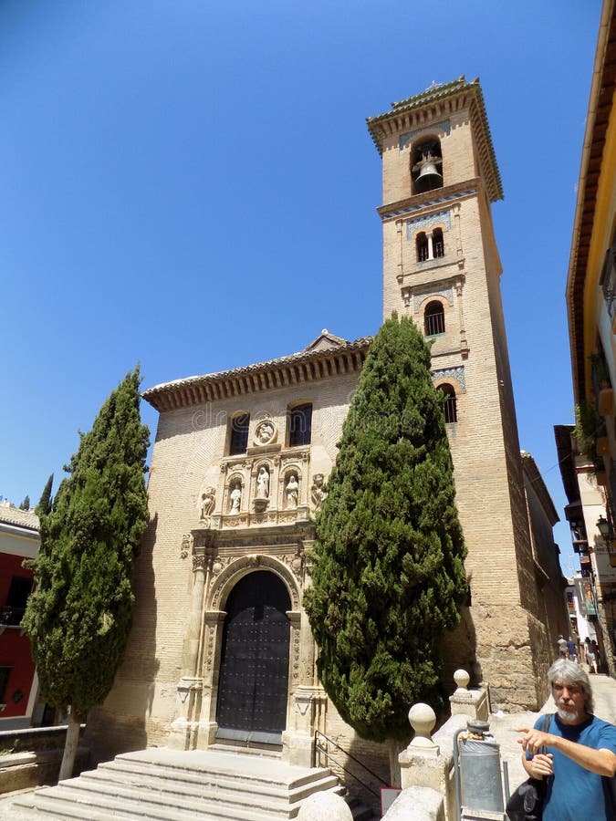 Santa Ana igreja-Granada - a Andaluzia imagens de stock Santa Ana igreja-Granada - a Andaluzia imagens de stock
