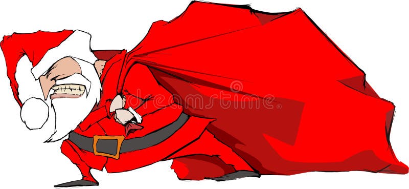 Santa with bag stock vector. Illustration of santa, year - 7328717