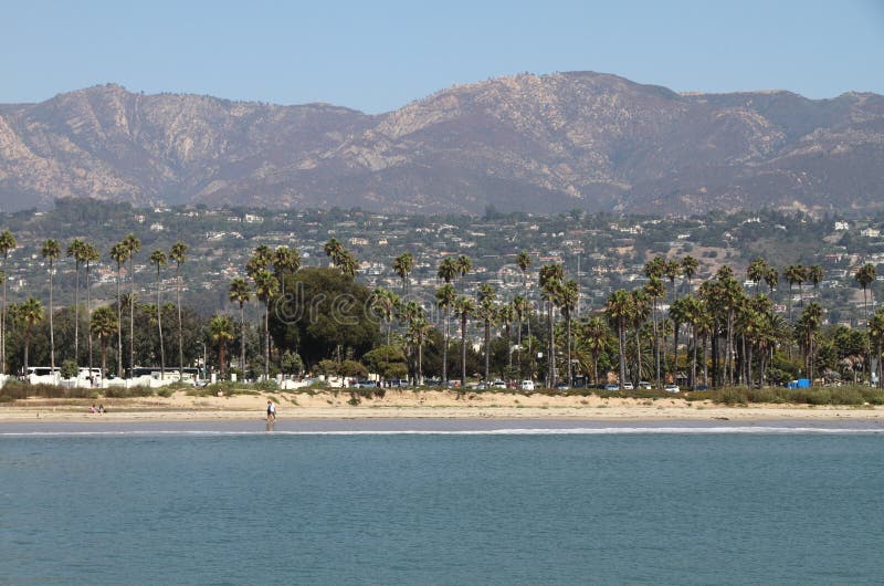 Buildings Coastline Pacific Ocean Santa Barbara California Stock Image