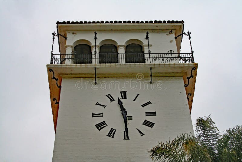 Santa Barbara Courthouse Clock Tower Stock Image Image of urban