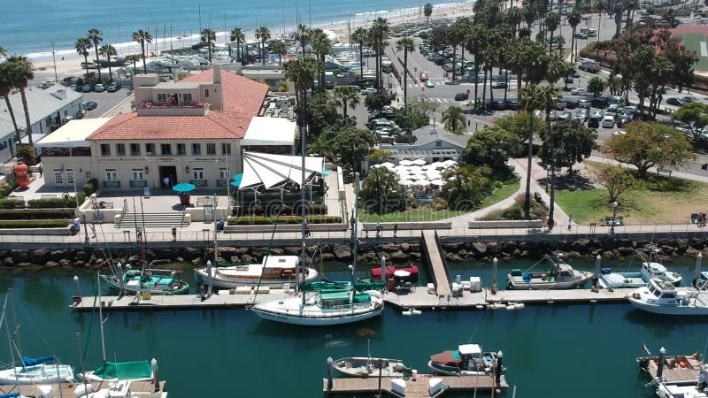 Santa Barbara Harbor Aerial Pan