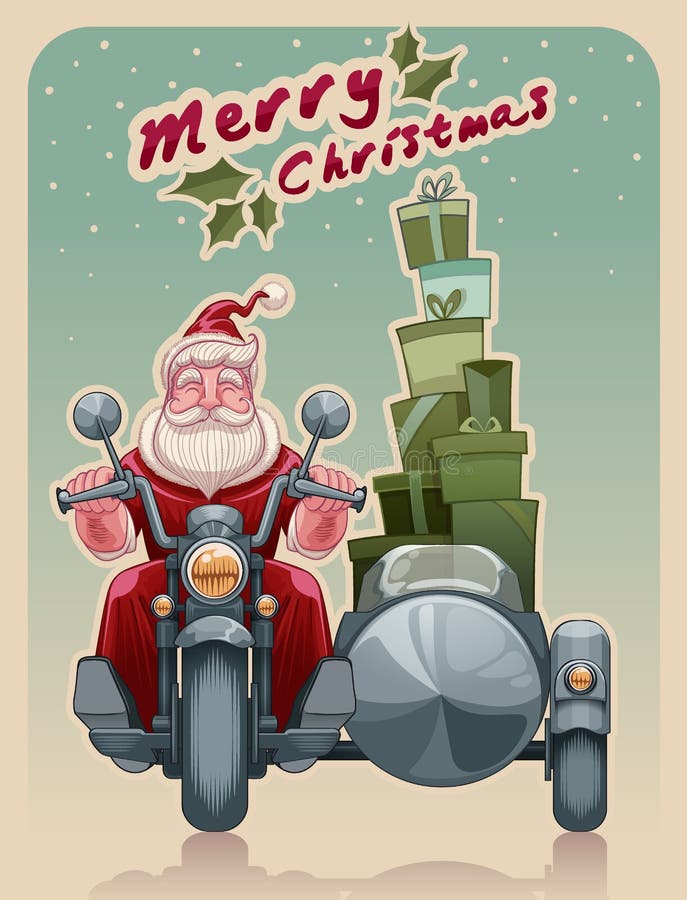 Free Santa Motorcycle Clipart