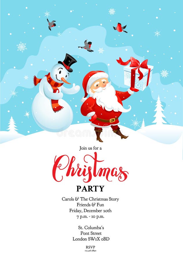 Santa party card set stock vector. Illustration of card - 103210610