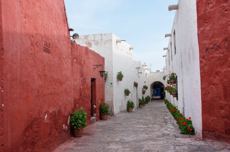 Santa Catalina Monastery en Arequipa, Perú imágenes de archivo libres de regalías Santa Catalina Monastery en Arequipa, Perú imágenes de archivo libres de regalías
