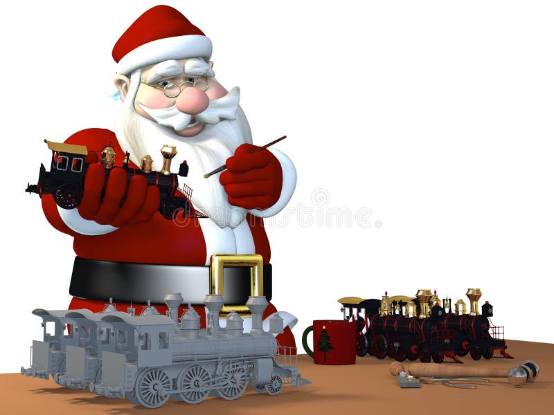 Santa che fa i giocattoli illustrazione vettoriale Santa che fa i giocattoli illustrazione vettoriale