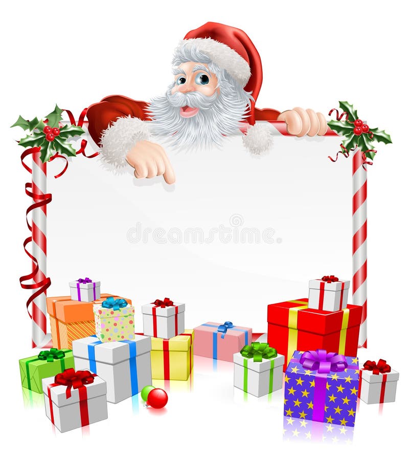 Santa Christmas Gifts Sign libre illustration