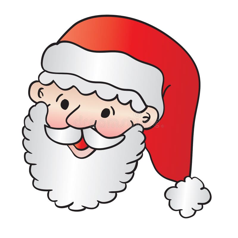 Santa Claus Various Expressions Face Side View Stock Illustration ...