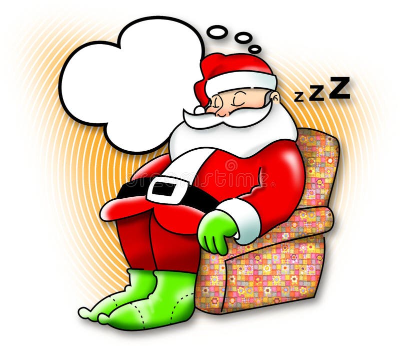 Santa claus sleeping on a sofa